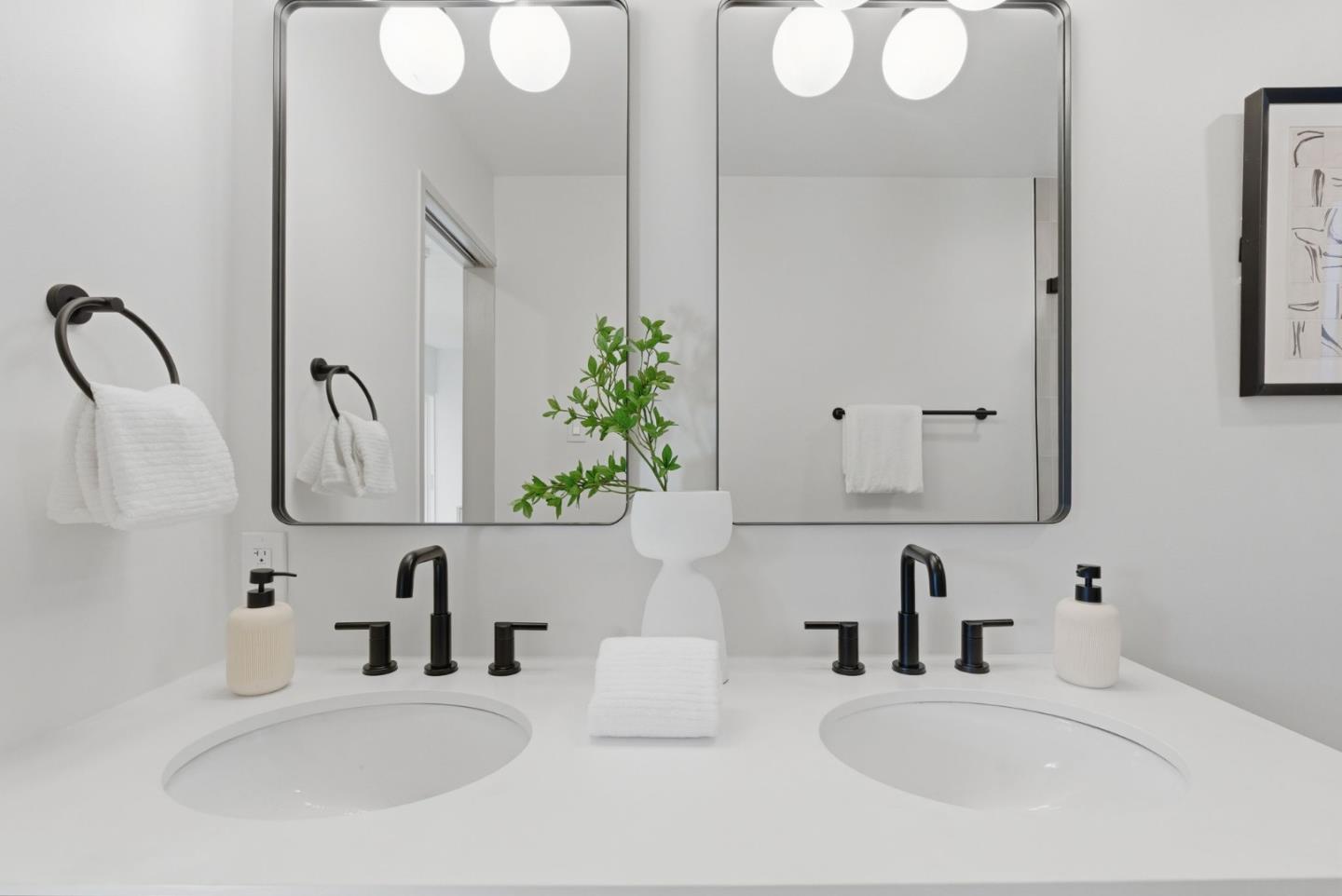 2212 Juniperberry Drive San Rafael, CA 94903 - Photo 36 of 81 a bathroom with double vanity sinks and a mirror