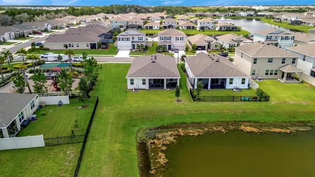 an aerial view of multiple house