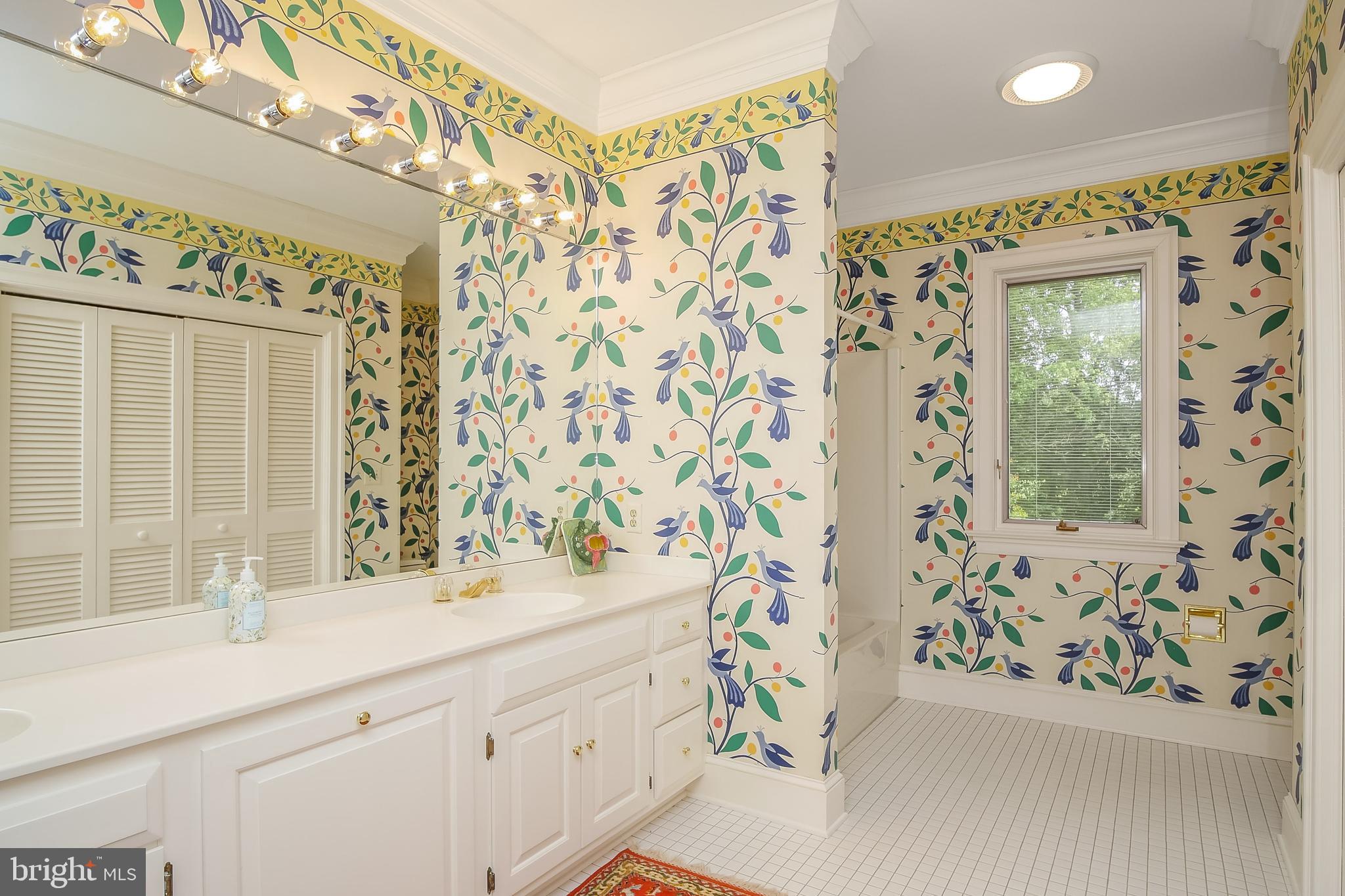 234 Pine Valley Road Dover, DE 19904 - Photo 35 of 48 a bathroom with a granite countertop sink a mirror and a shower curtain