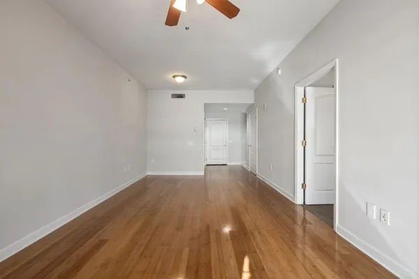 an empty room with windows