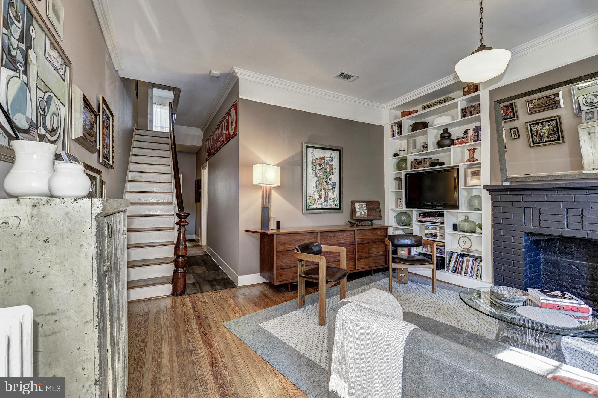 402 K Street Northeast Washington, DC 20002 - Photo 5 of 23 Custom built-ins around elegant FP