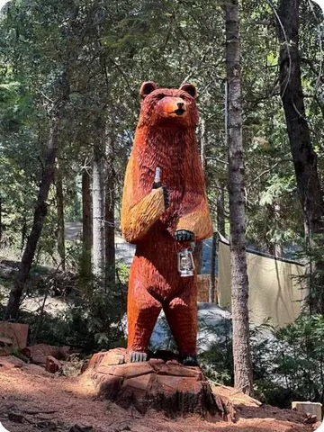 a backyard of a house with lots of green space and fountain