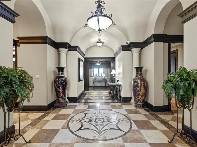 a picture of a bench in a white building