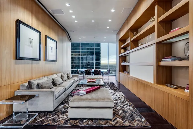 a living room with furniture