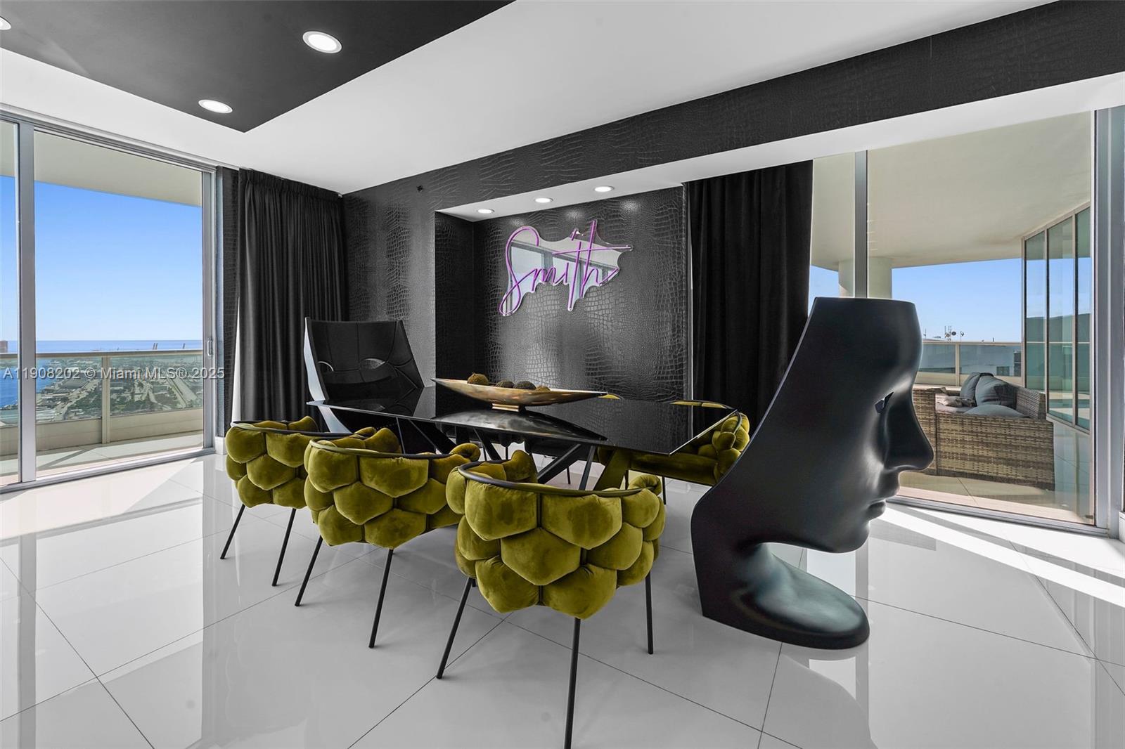 900 Biscayne Boulevard, Unit PH6201 Miami, FL 33132 - Photo 9 of 73 a living room with furniture and a flat screen tv