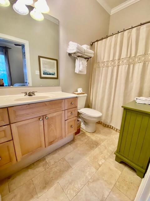 10343 East County Highway 30A, Unit B193 Inlet Beach, FL 32413 - Photo 12 of 22 a bathroom with a sink a toilet a mirror a vanity and shower
