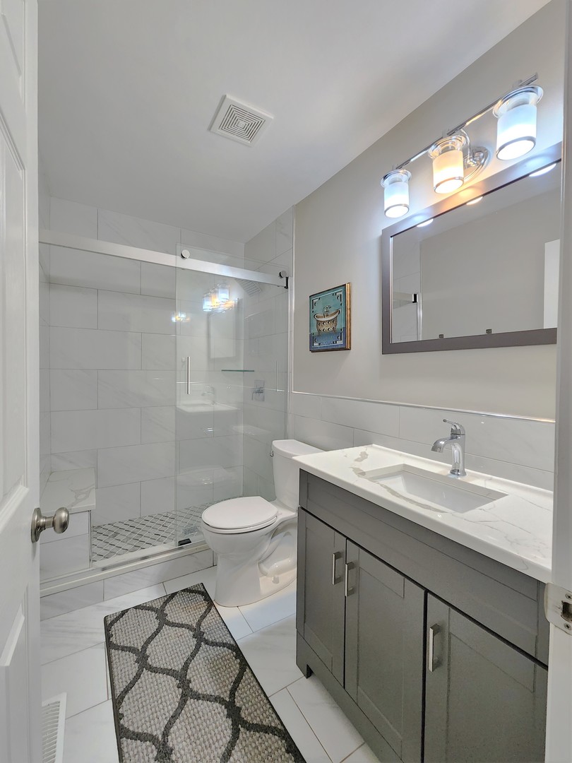 696 Dover Drive Elgin, IL 60120 - Photo 20 of 32 a bathroom with a sink a toilet and a mirror