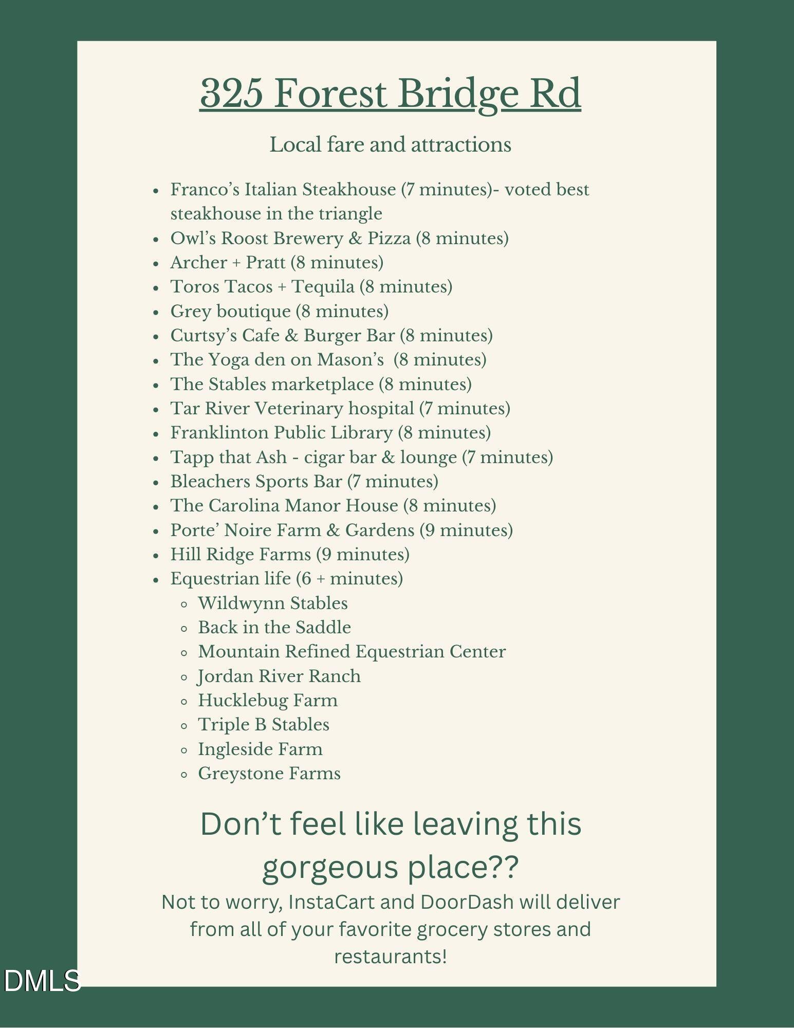 325 Forest Bridge Road Youngsville, NC 27596 - Photo 94 of 99 local fare & attractions