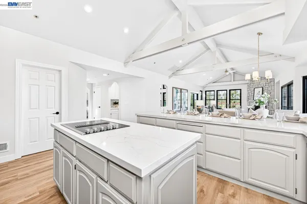 a view of a golf course with a lake