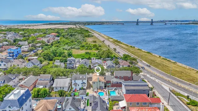 a view of a city and an ocean view