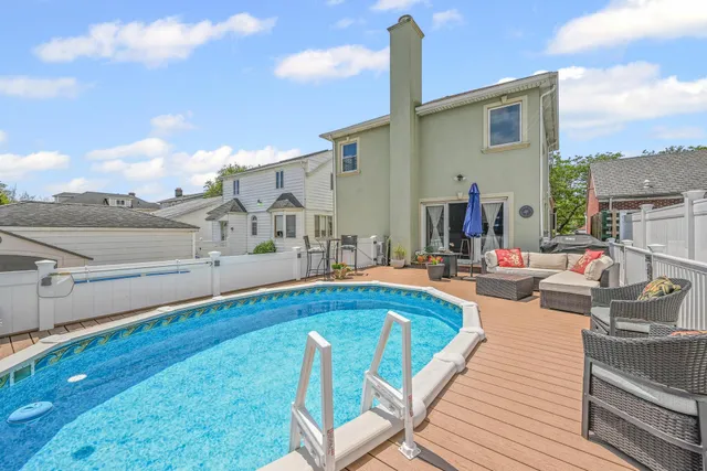 a view of a balcony with couch
