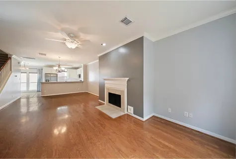 a view of a livingroom with a fireplace