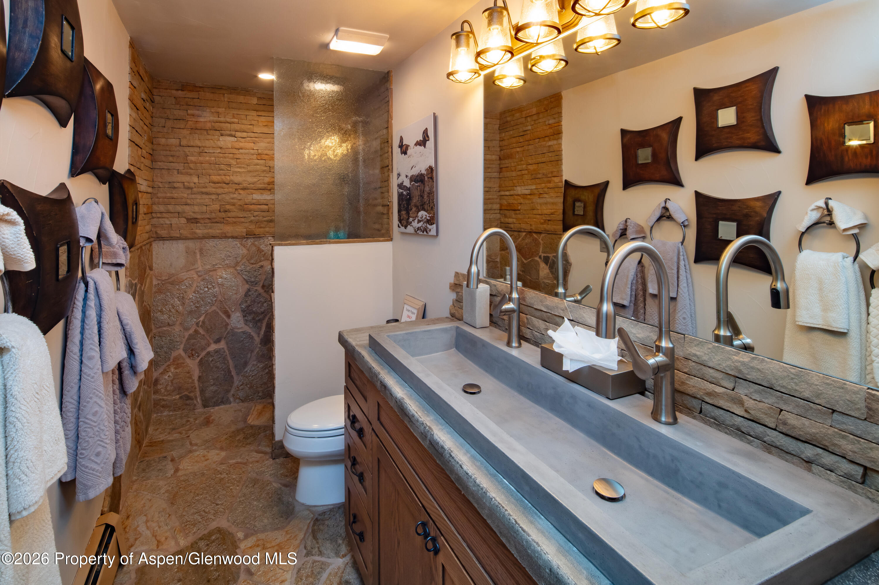 294 Ruedi Creek Road Basalt, CO 81621 - Photo 26 of 27 a bathroom with a sink a toilet and mirror