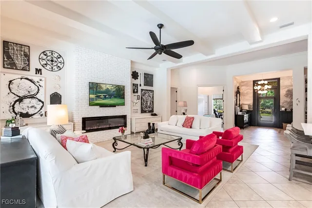 a living room with furniture