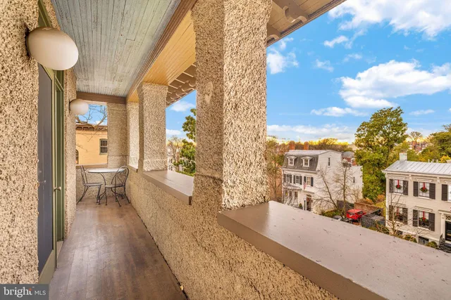 a view of a city from a balcony