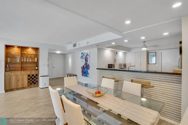 a view of a balcony from a window