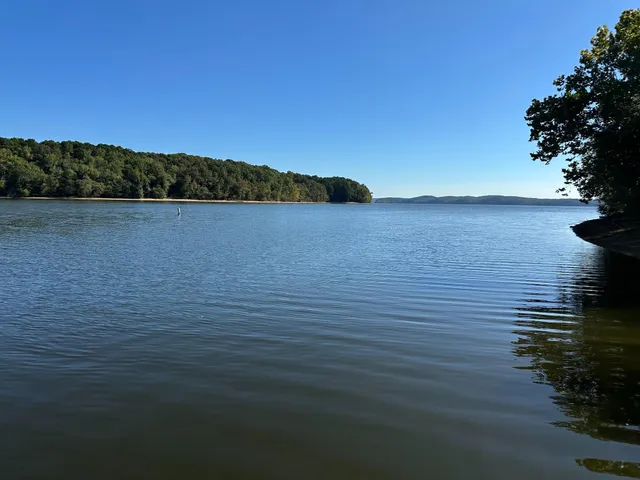 a view of a field with an ocean