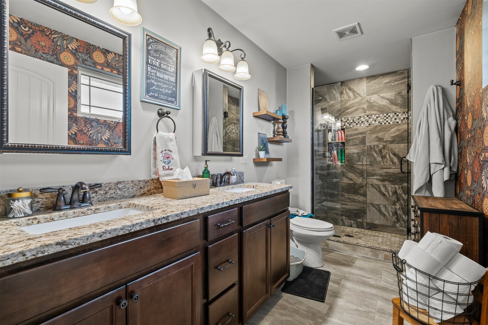 15711 Mueller Way Lockport, IL 60441 - Photo 19 of 37 a bathroom with a granite countertop sink mirror and a toilet
