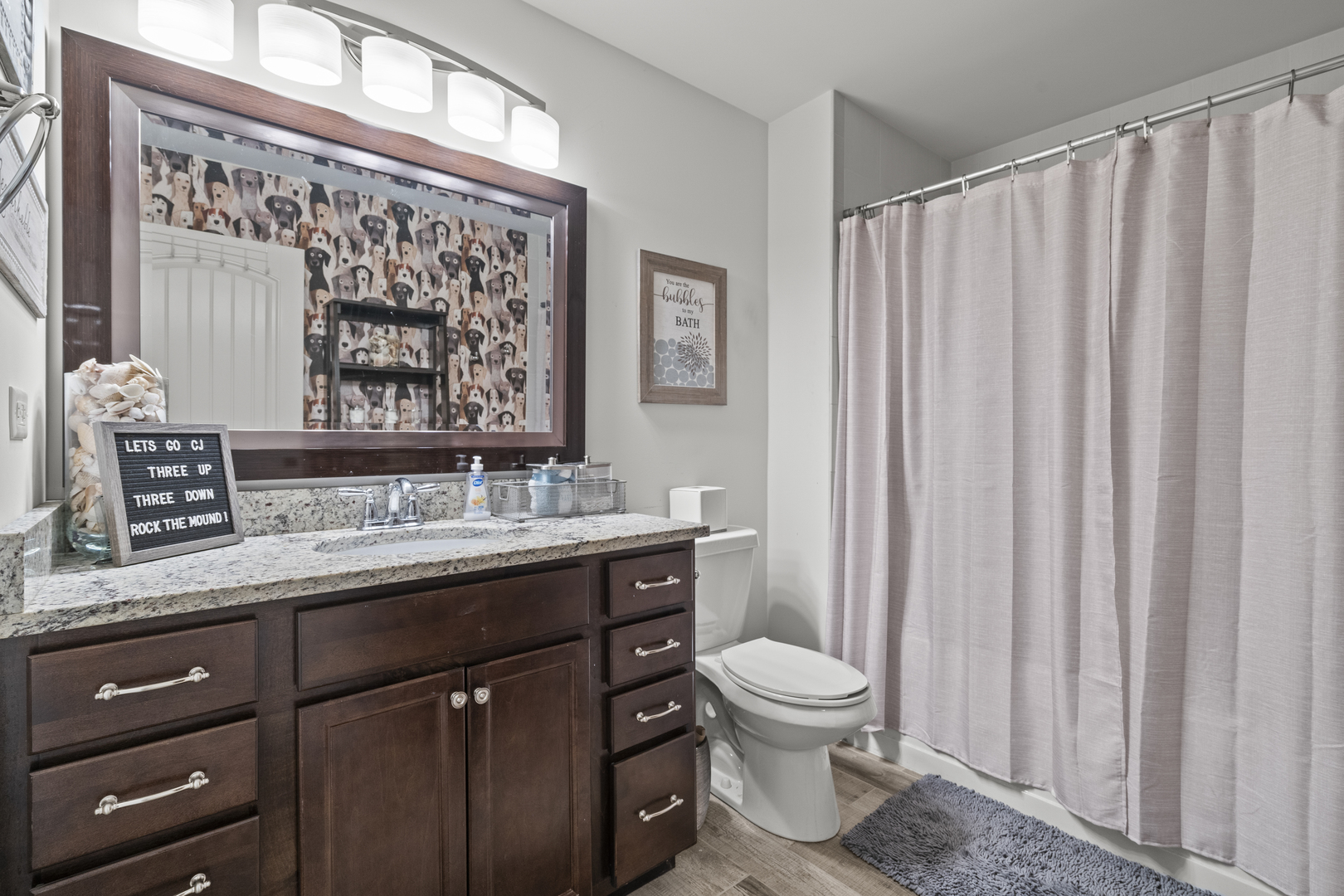 15711 Mueller Way Lockport, IL 60441 - Photo 22 of 37 a bathroom with a toilet a sink and a large mirror