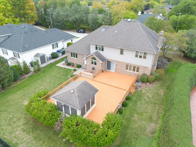 an aerial view of a house