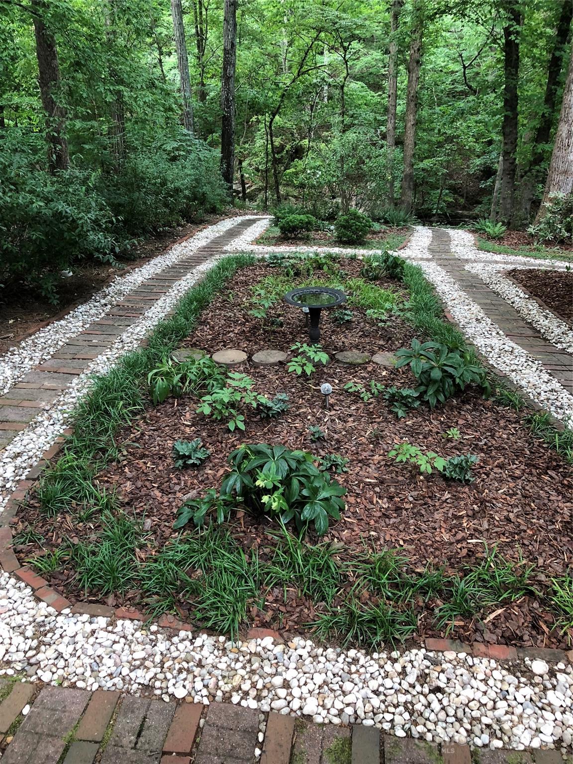 348 Beverly Circle Charlotte, NC 28270 - Photo 42 of 45 a view of a yard with plants and large trees