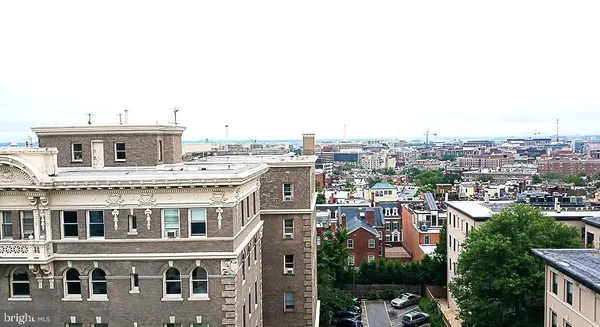 a view of a city that has tall buildings