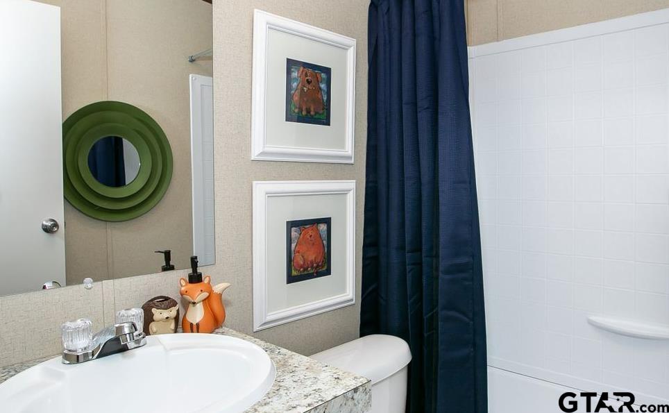 357 Oilfield Road Texarkana, TX 75501 - Photo 15 of 20 a bathroom with a sink and a mirror