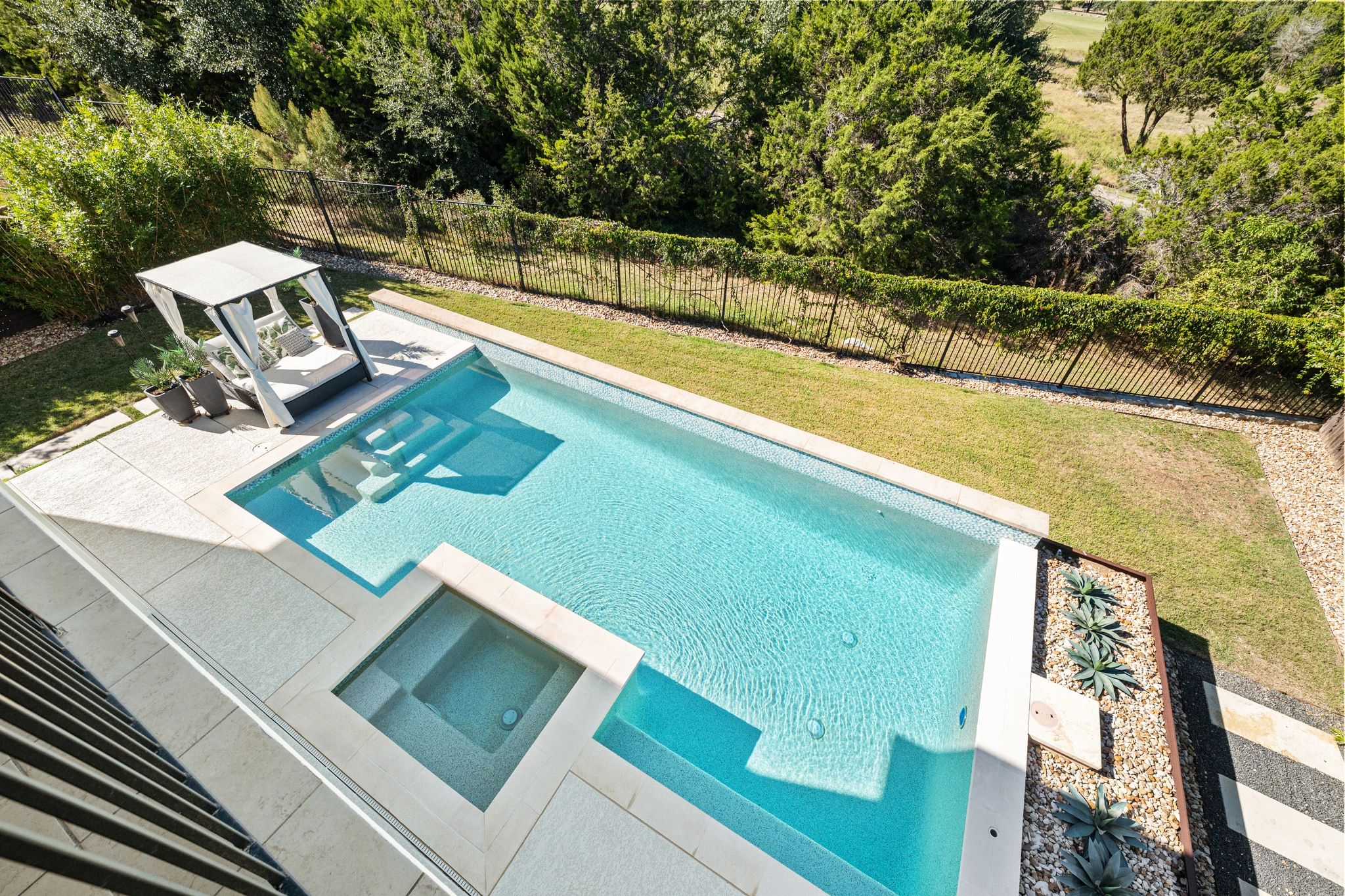 4609 Gallego Circle Austin, TX 78738 - Photo 21 of 40 View of swimming pool/spa featuring a fenced backyard and a patio area.