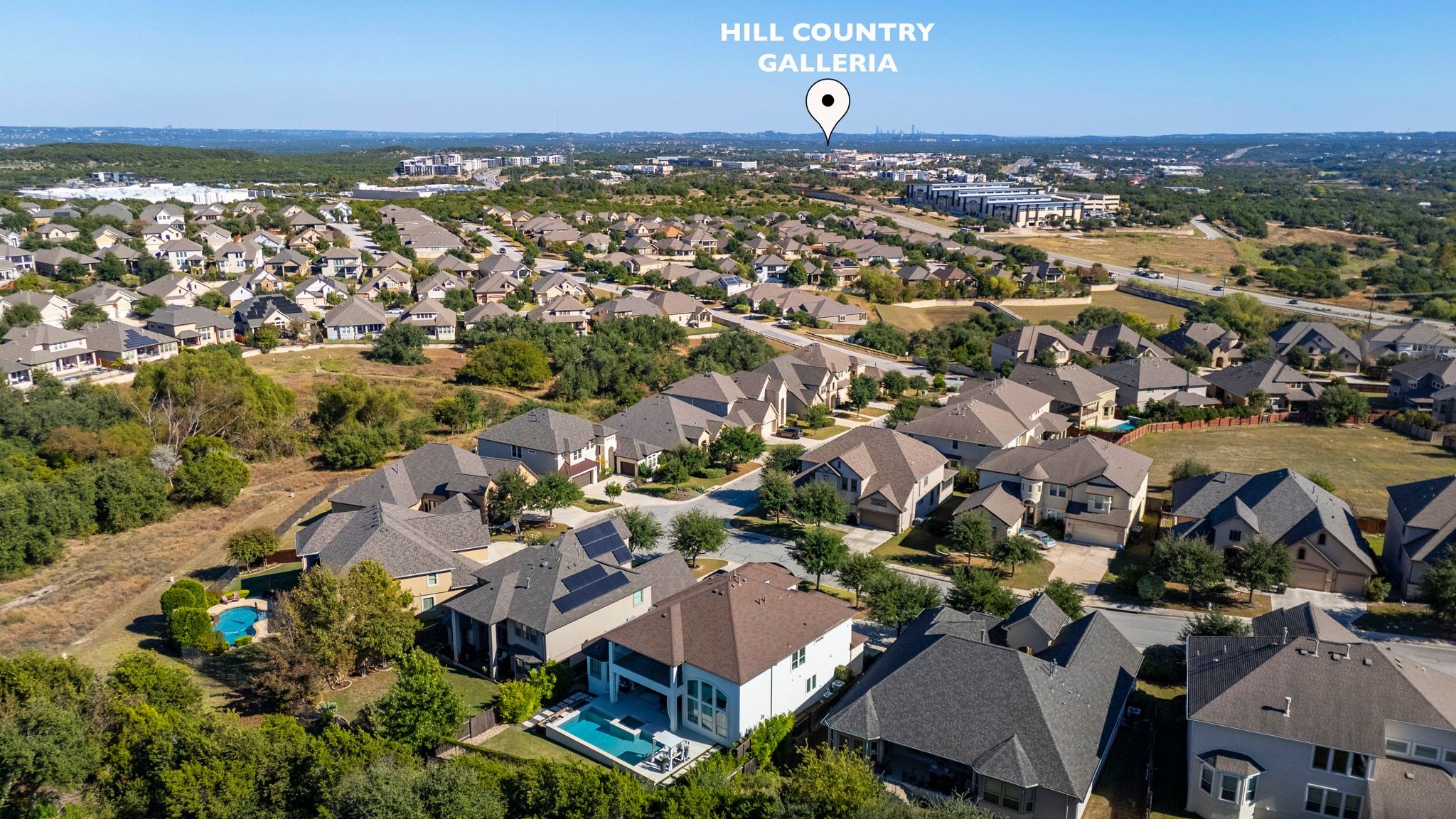 4609 Gallego Circle Austin, TX 78738 - Photo 37 of 40 Aerial perspective of The Hill Country Galleria, dining and shopping area