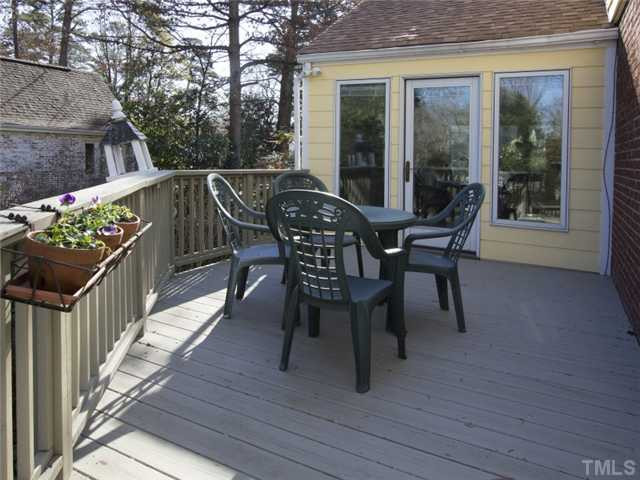 910 Lake Boone Trail Raleigh, NC 27607 - Photo 24 of 25 Deck connecting sunroom and screened porch... Patio/Deck