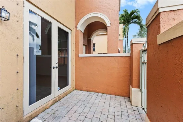 a view of a door of the house