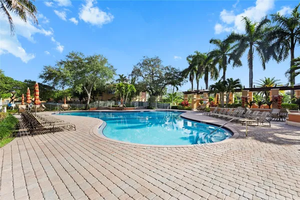 a view of outdoor space with swimming pool