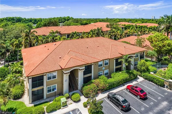 an aerial view of a house