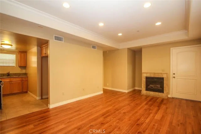 a view of a livingroom with a fireplace