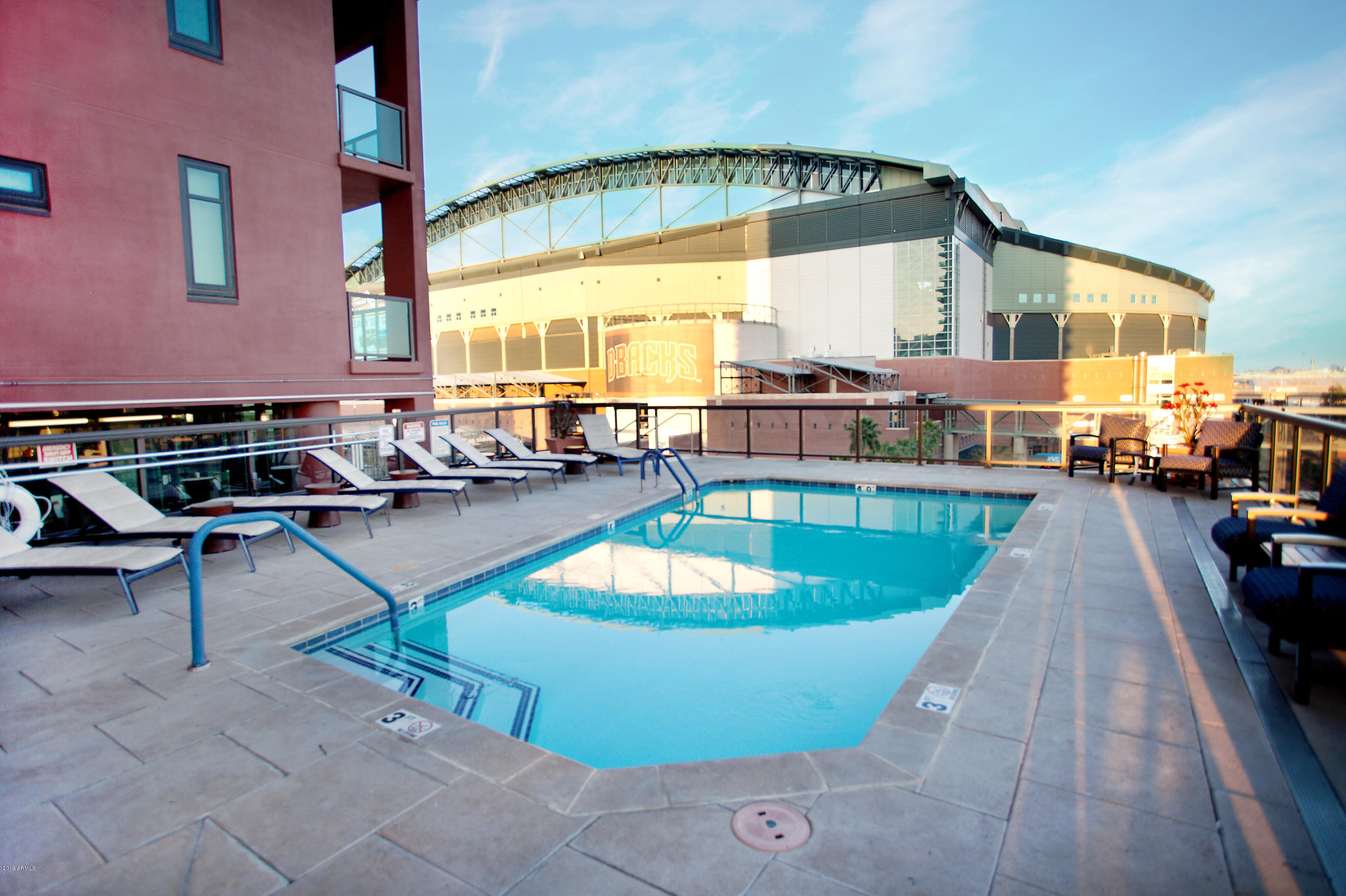 310 South 4th Street, Unit 601 Phoenix, AZ 85004 - Photo 27 of 37 view of ballpark from pool