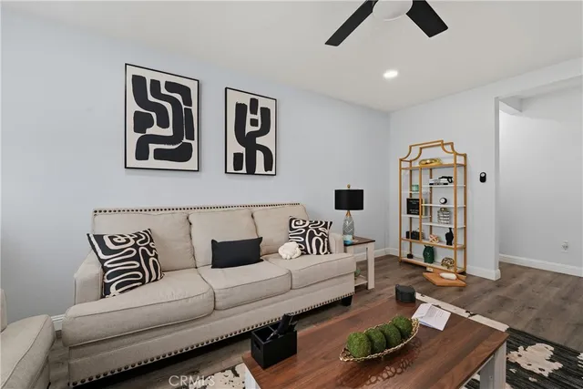 a living room with furniture