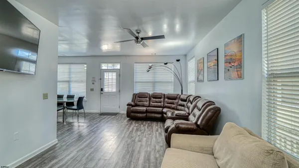a living room with furniture