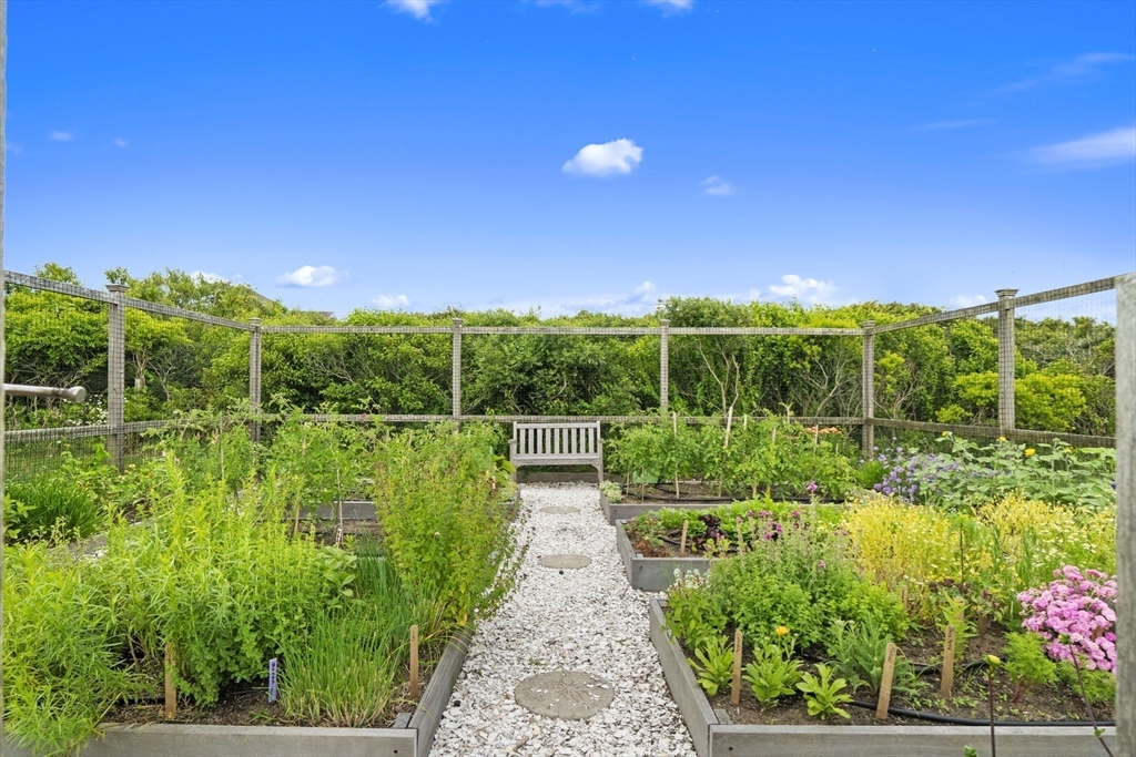 28 Bosworth Road Nantucket, MA 02554 - Photo 32 of 34 a view of a garden with a houses in the background