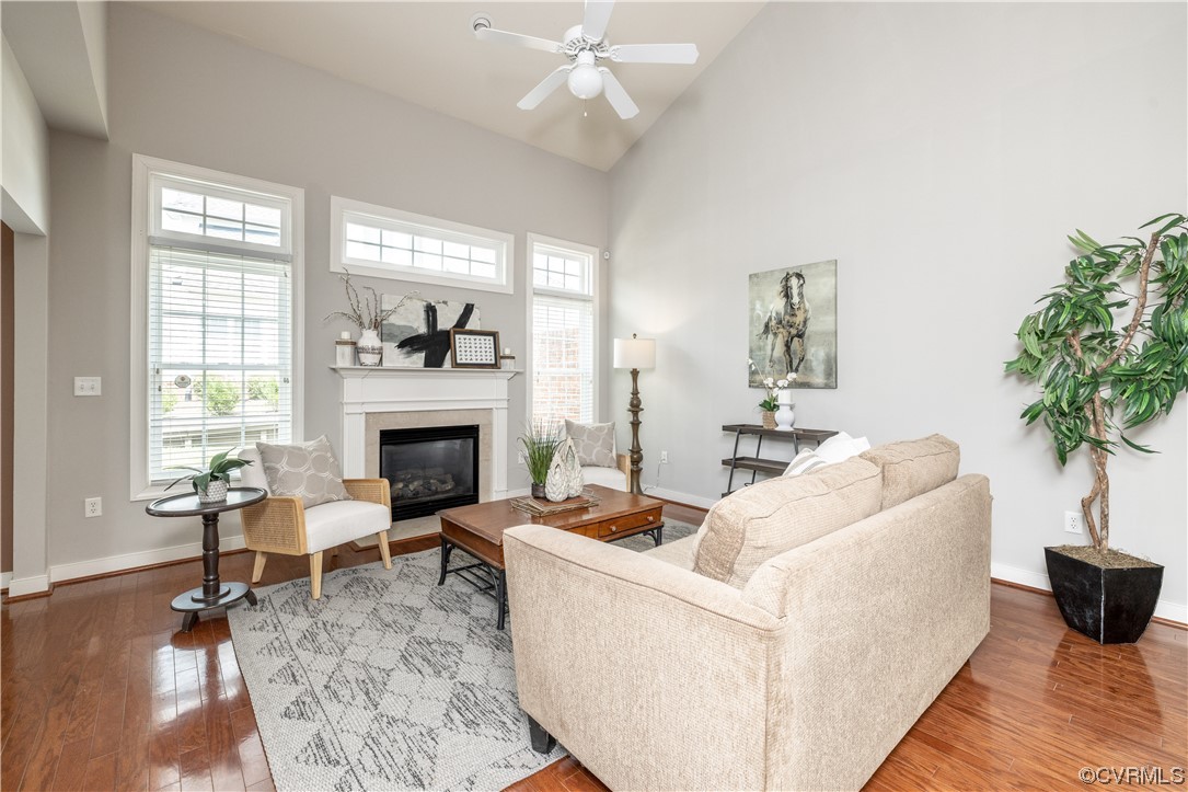2152 Magnolia Grove Way, Unit 2152 Midlothian, VA 23113 - Photo 5 of 38 a living room with furniture and a fireplace