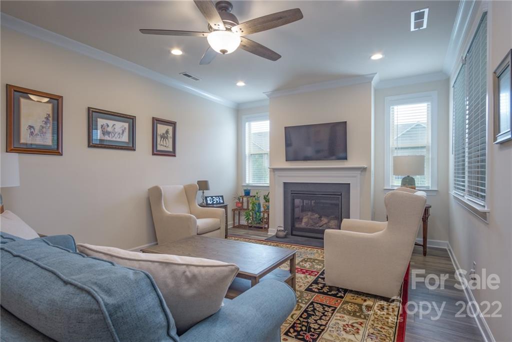 1213 Independence Street Tega Cay, SC 29708 - Photo 12 of 35 a living room with furniture a fireplace and a flat screen tv
