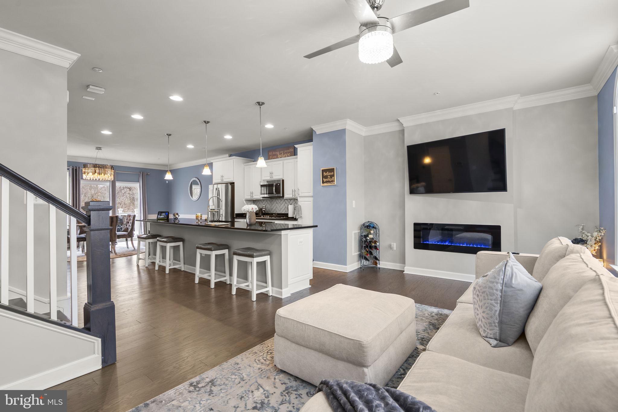 3043 Mia Lane Bowie, MD 20721 - Photo 9 of 44 a living room with furniture a fireplace and a flat screen tv