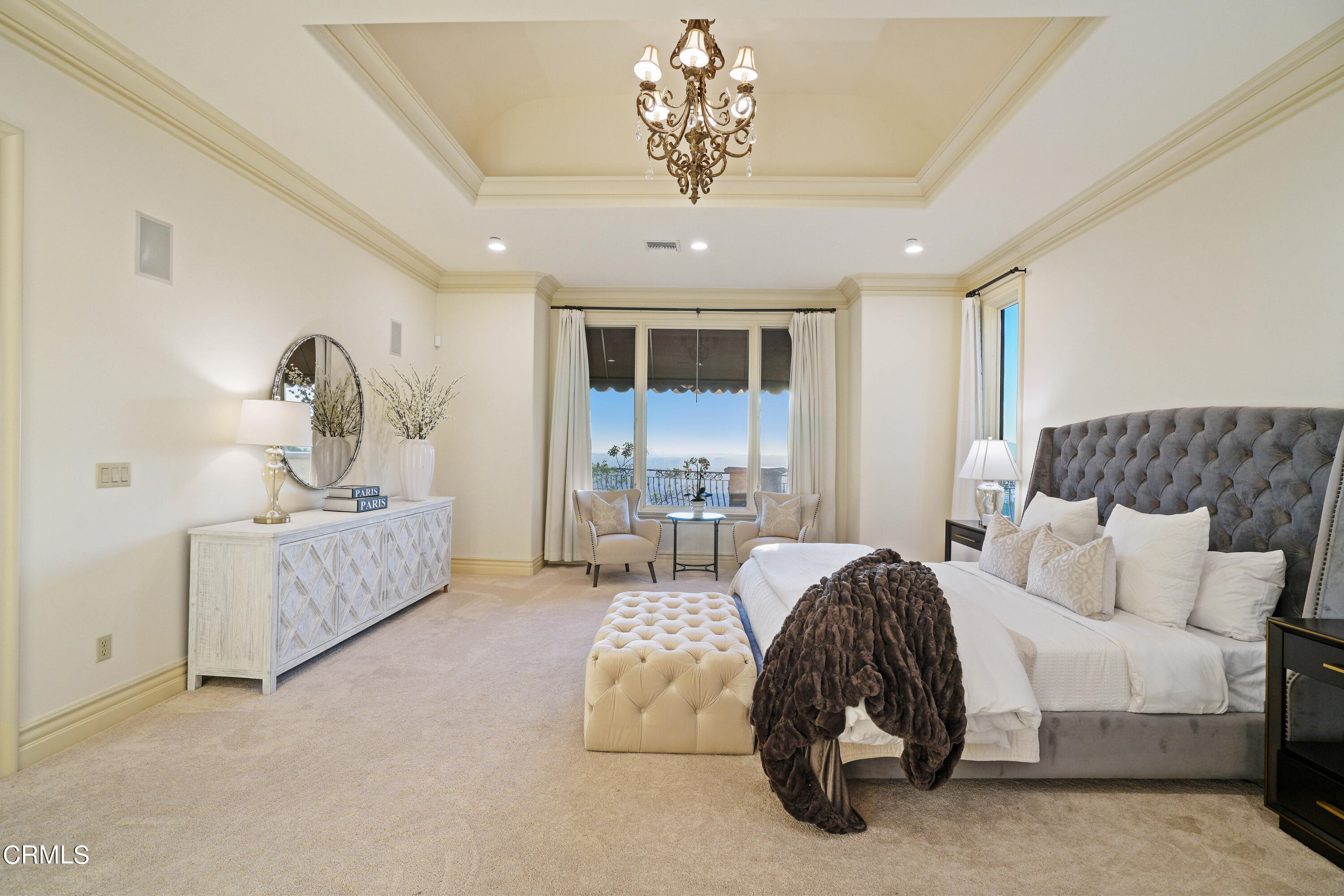 2323 Crystal Lane Pasadena, CA 91107 - Photo 35 of 72 a bedroom with furniture and a chandelier