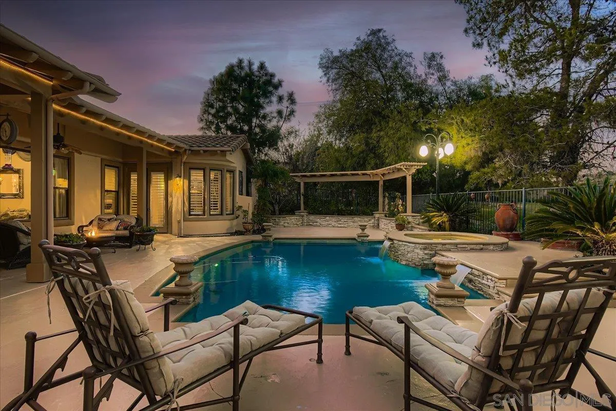 3349 Mendenaro Court Fallbrook, CA 92028 - Photo 32 of 34 a view of a swimming pool with chairs