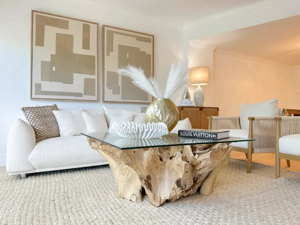 a living room with furniture and a couch