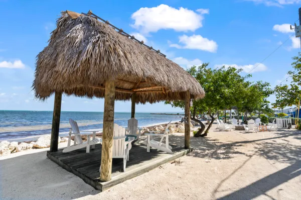an outdoor sitting area with couch
