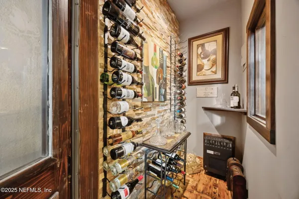 a view of a swimming pool with a garden