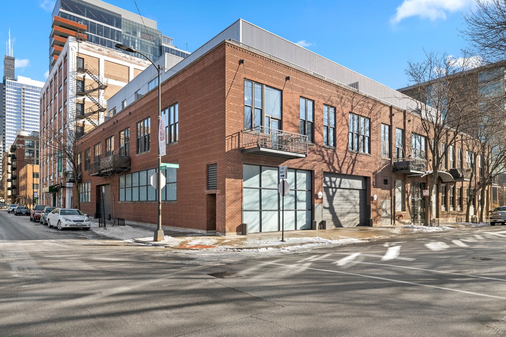 a front view of a building