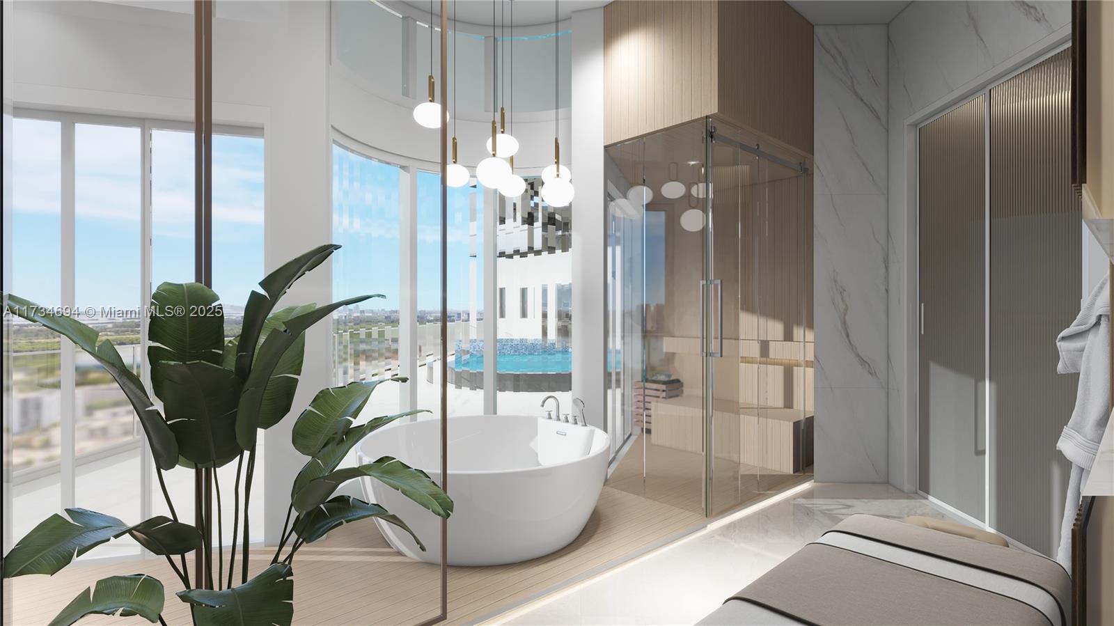 2600 East Island Boulevard, Unit PH3 Aventura, FL 33160 - Photo 12 of 14 a living room with furniture and a potted plant