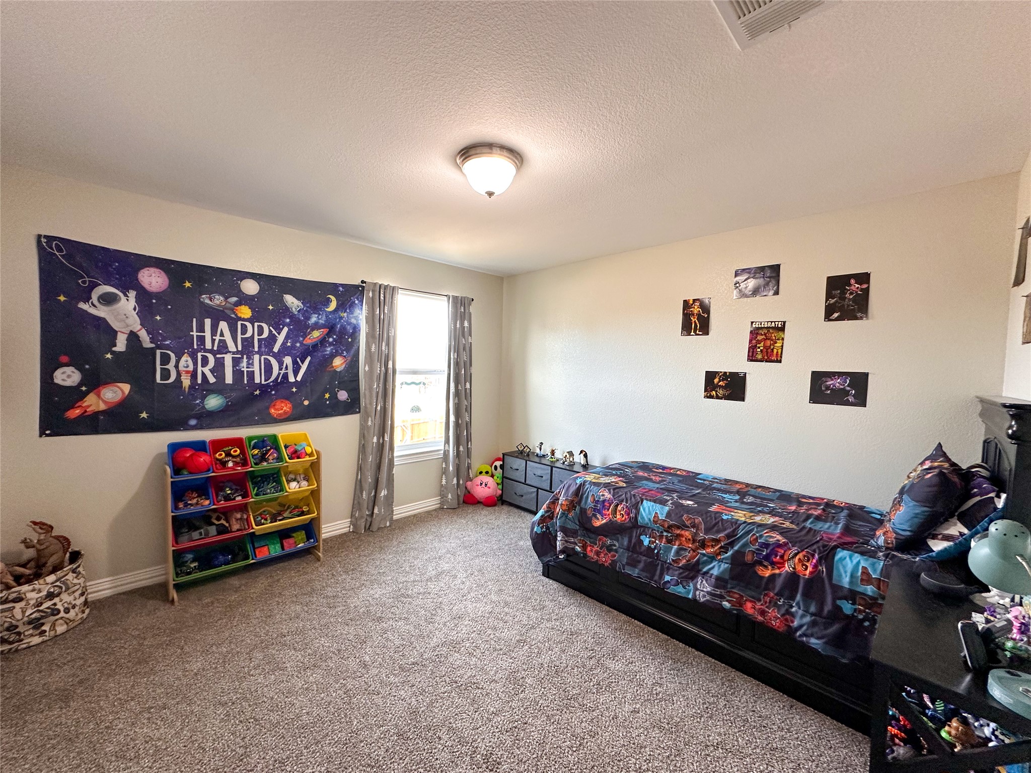 237 Cardinal Drive Paige, TX 78659 - Photo 24 of 37 Bedroom featuring carpet and a textured ceiling