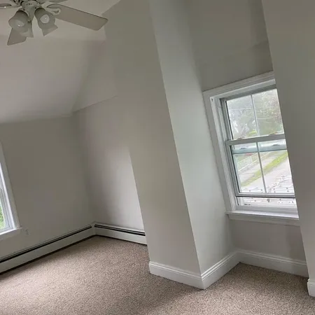 an empty room with a window